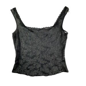 Arianne Lingerie Cropped Cami Top Womens S Floral Lace Trim Y2K Grunge *Hole*